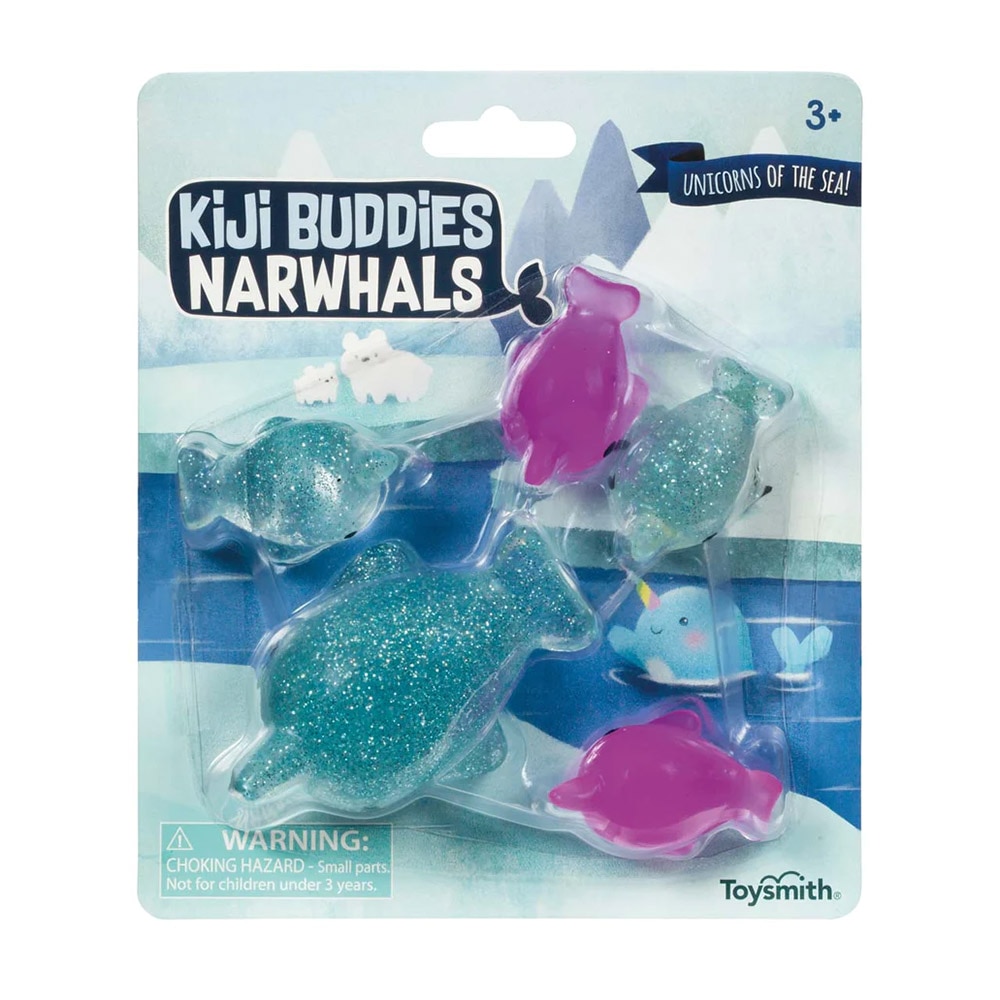 Toysmith, Toys & Figurines, Gifts, Oddly Satisfying, Kiji Buddies, Narwhal, 734994